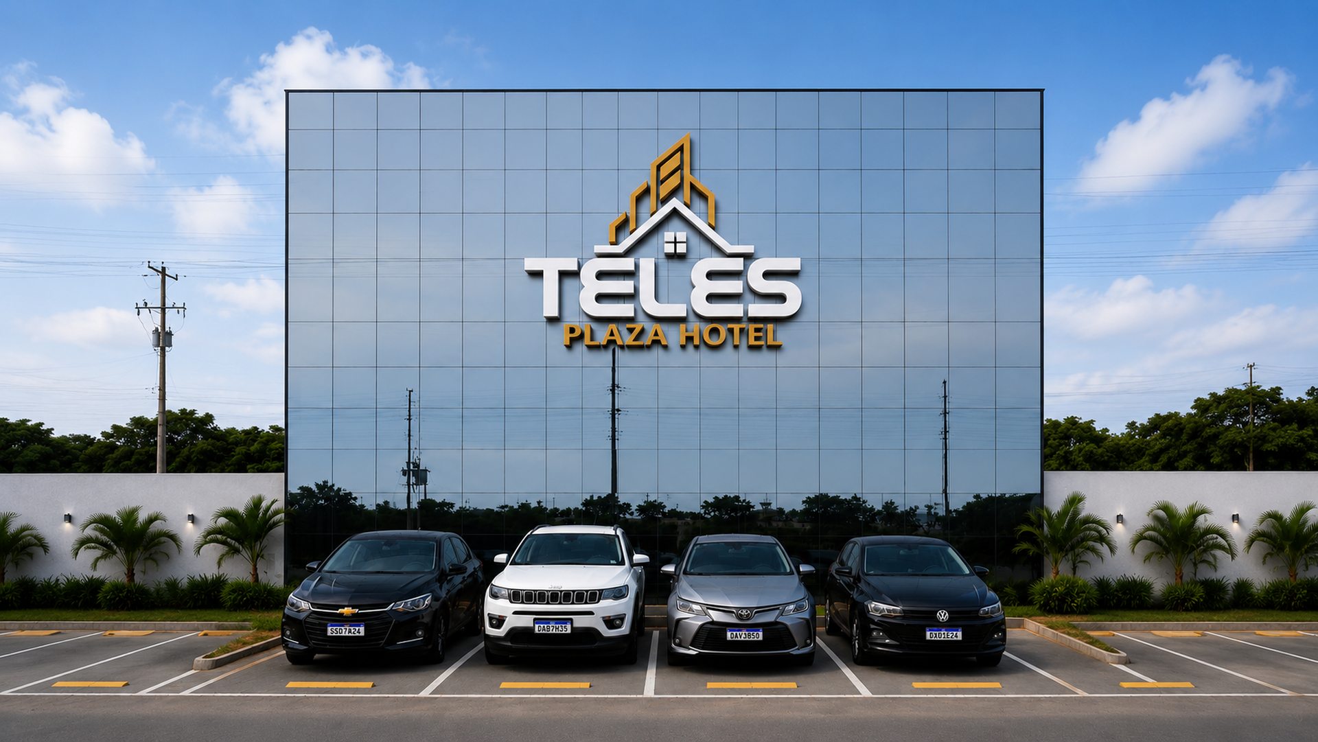 Fachada do Teles Plaza Hotel em Águas Lindas de Goiás, perto de Brasília